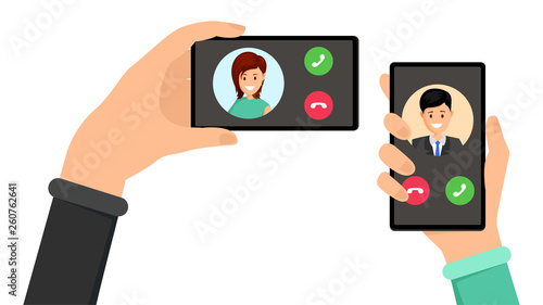 Incoming phone call interface vector illustration