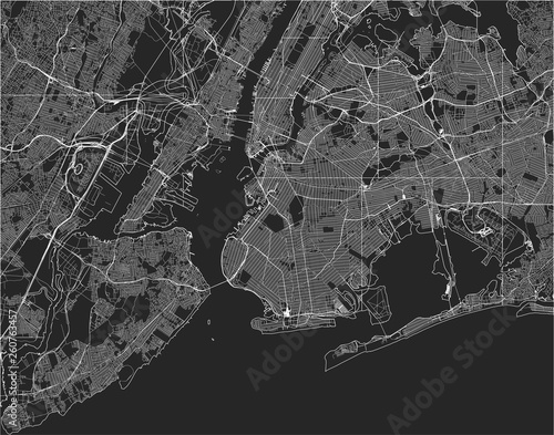 map of the New York City, NY, USA