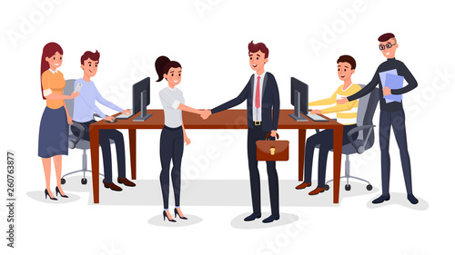 Successful business meeting vector illustration