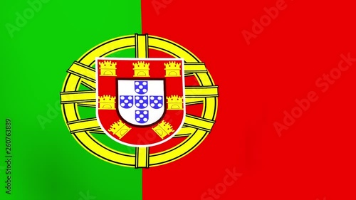 Flag of Portugal waving in wind