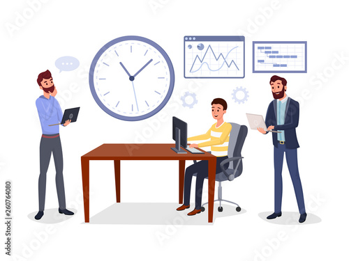 Colleagues business meeting vector illustration