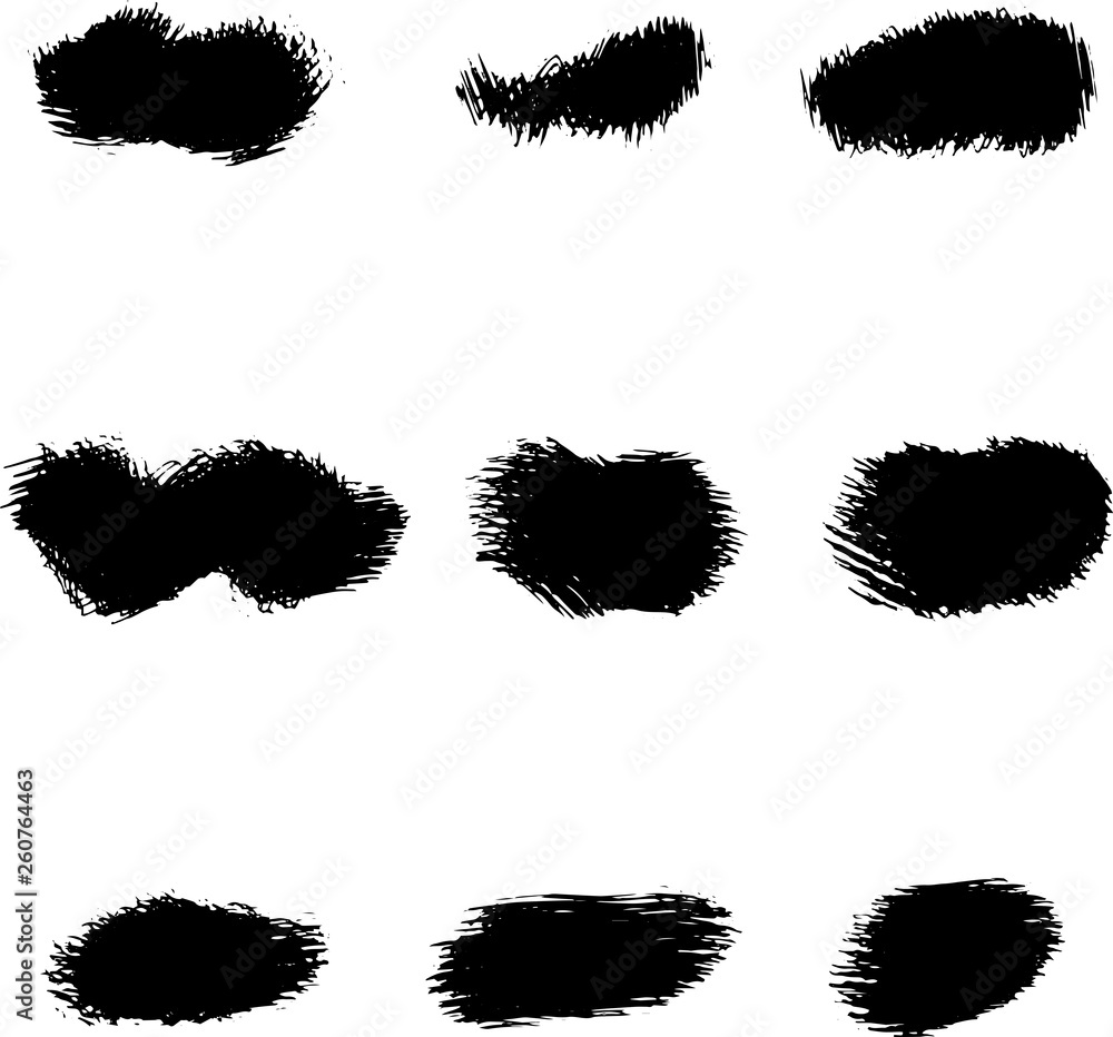 Vector set of black brush strokes. Grunge isolated elements. Vector set of black brush strokes. Grunge isolated elements.