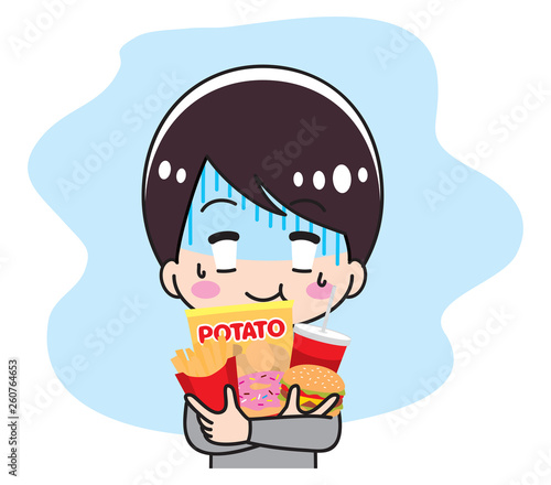Young men who can not stop sweets