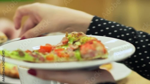 Wallpaper Mural Delicious pizza impose on a plate in a cafe Torontodigital.ca