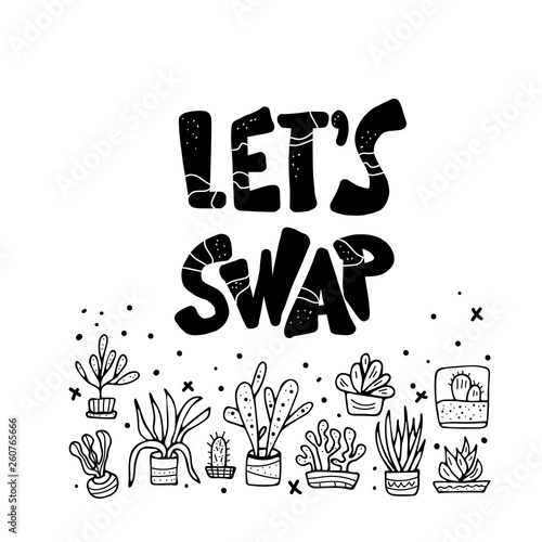 Swap meet. Plant exchange. Vector illustration.