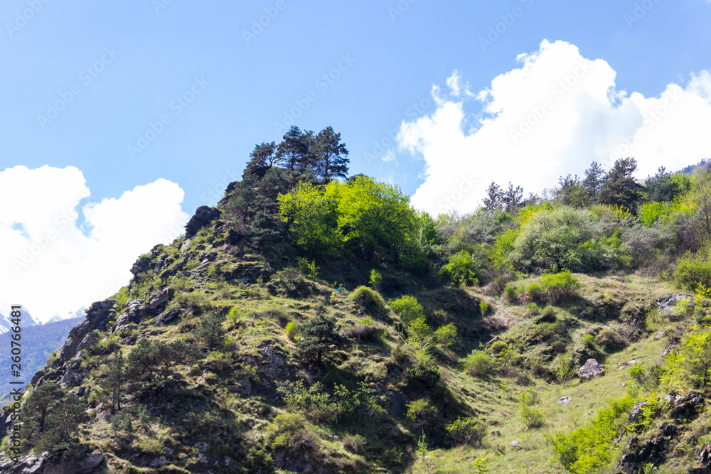 View on the Caucasian mountains in Georgia