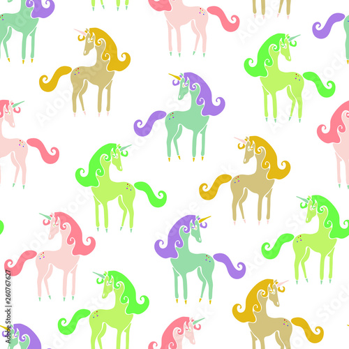 Simple cute unicorn vector pattern