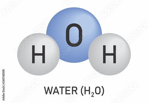 H2O. Water molecule model
