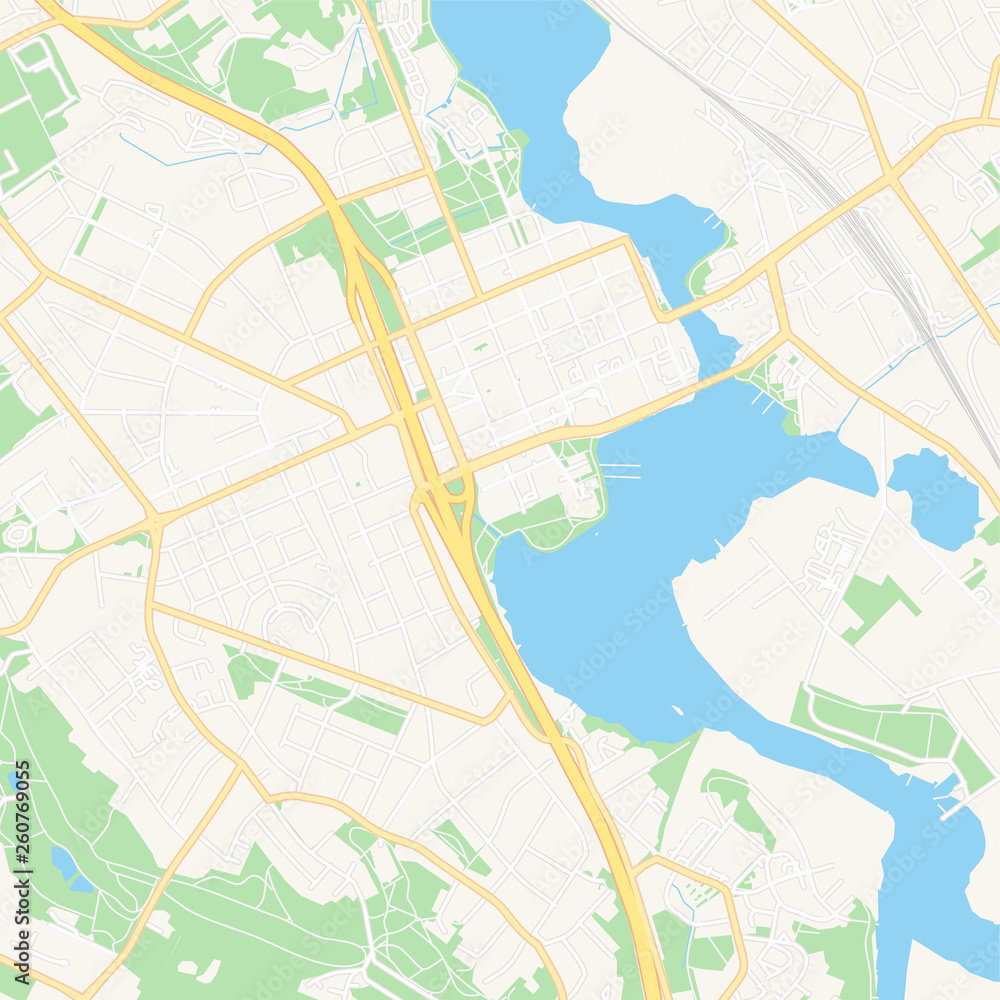 Obraz premium Hameenlinna, Finland printable map