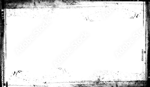 Vintage scratched grunge border overlays on isolated white background
