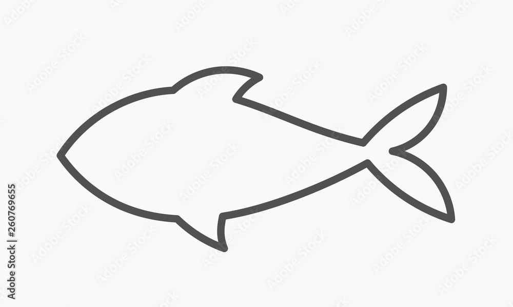 Fish outline shape icon.