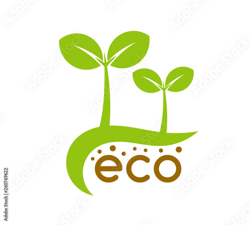 Eco seedling plants symbol, logo concept icon.