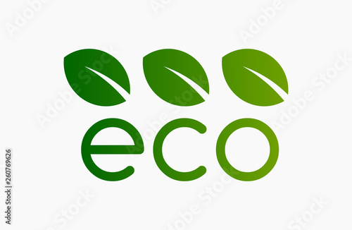 Eco green symbol icon or logo.