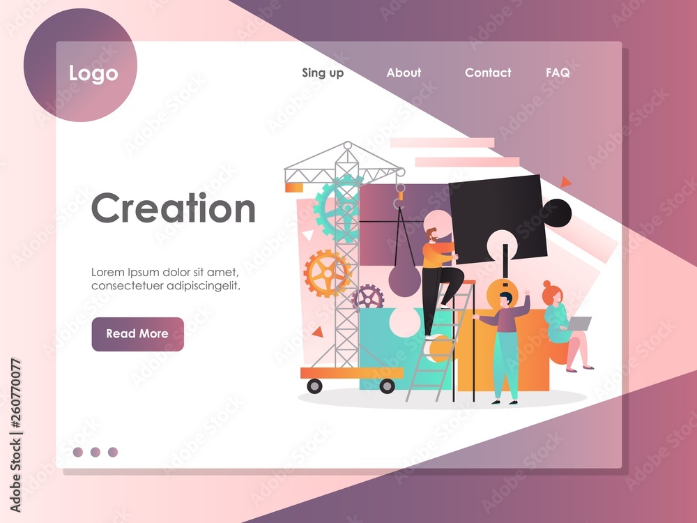 Creation vector website landing page design template Stock Vector ...