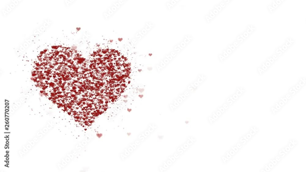 Red heart is isolated on white background. Accumulation of little hearts creates one large heart. The whole heart is being zoomed. Close up. Copy space. Red heart is isolated on white background. Accumulation of little hearts creates one large heart. The whole heart is being zoomed. Close up. Copy space.