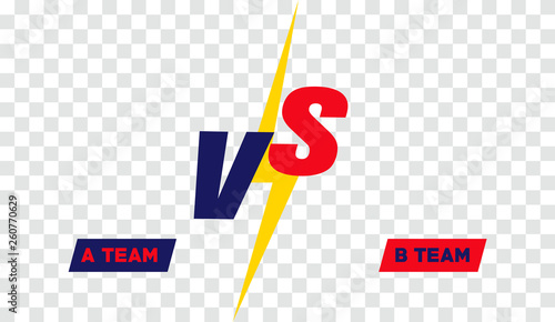 Versus screen design. Red and blue VS letters. Vector illustration