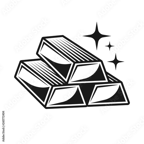 Gold ingot stack vector object or design element