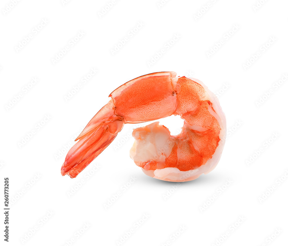 Boiled shrimp isolated on white background Boiled shrimp isolated on white background