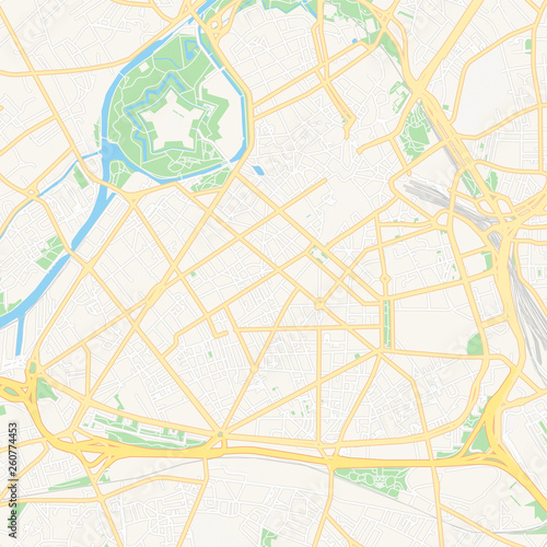 Lille, France printable map
