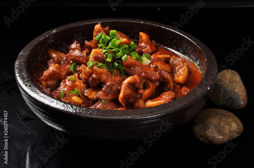 beef stew in pan with vegetables