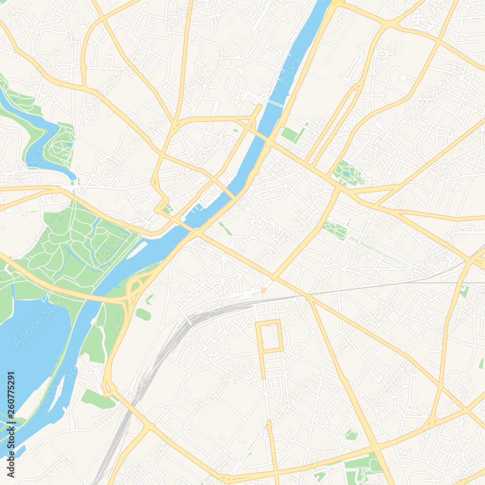 Angers, France printable map
