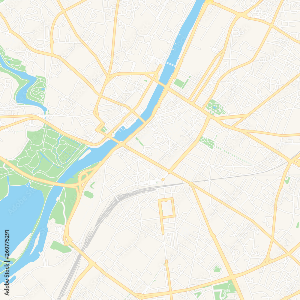 Naklejka premium Mapa do wydrukowania Angers, Francja