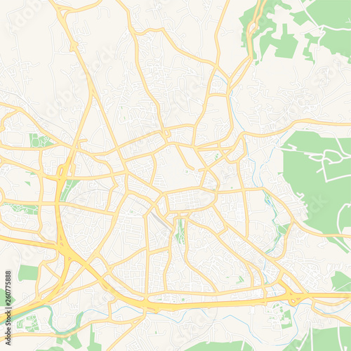 Aix-en-Provence, France printable map