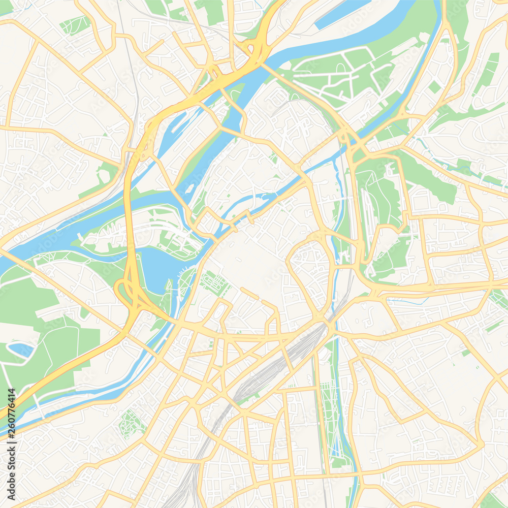 Metz, France printable map