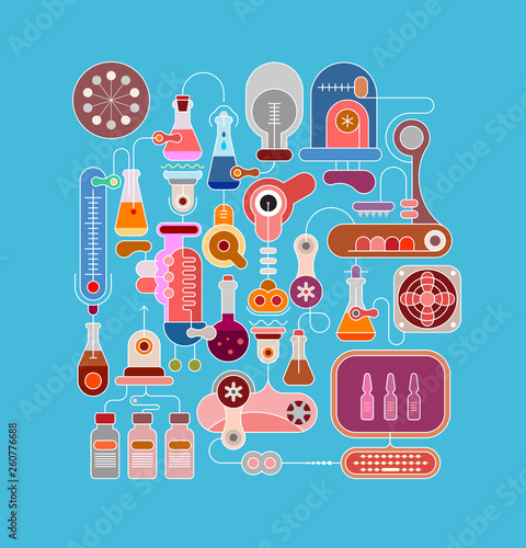Research Laboratory Equipment vector illustration.