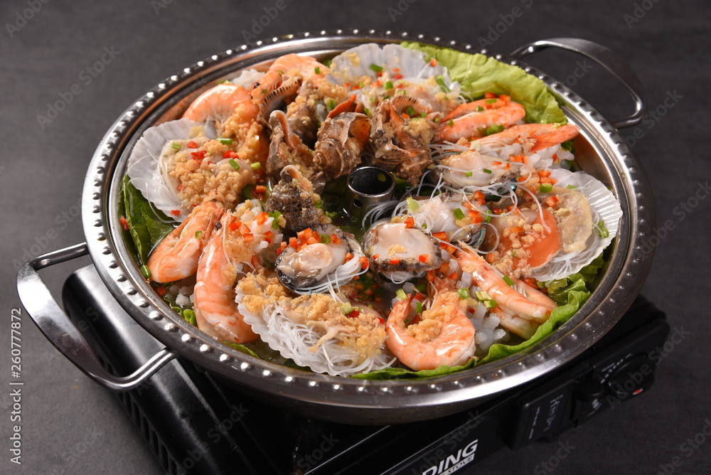 paella in a pan paella in a pan