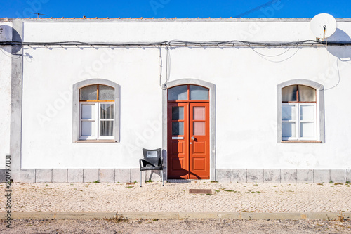 Entrance to traditional portuguese fisherman's house in Algarve