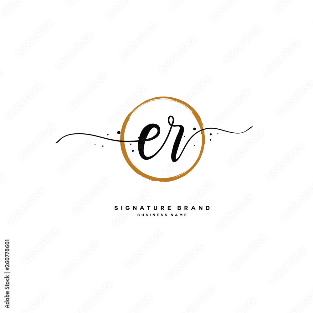 E R ER Initial letter handwriting and signature logo. E R ER Initial letter handwriting and signature logo.