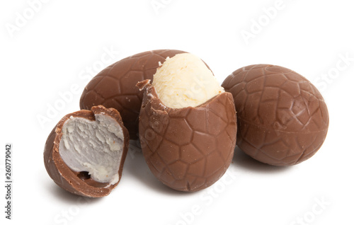 chocolate eggs isolated