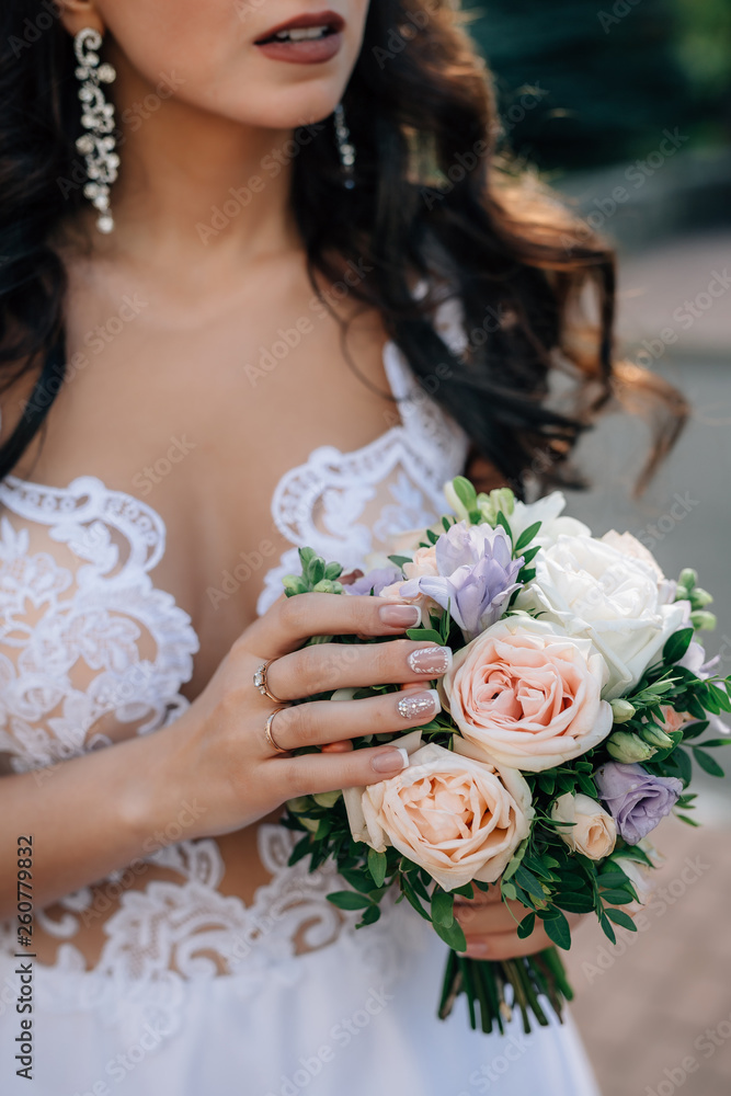 bouquet of the bride in hands