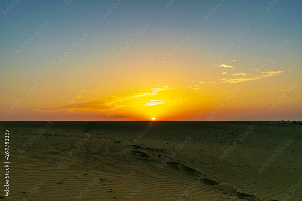 sunrise over Thar desert, Jaisalmer, Rajasthan, India sunrise over Thar desert, Jaisalmer, Rajasthan, India