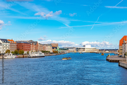 Old scandinavian buildings in Copenhagen hardor © kerenby