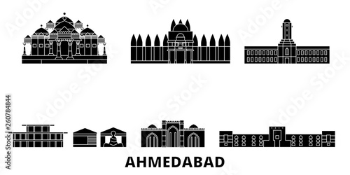 Valokuva India, Ahmedabad flat travel skyline set