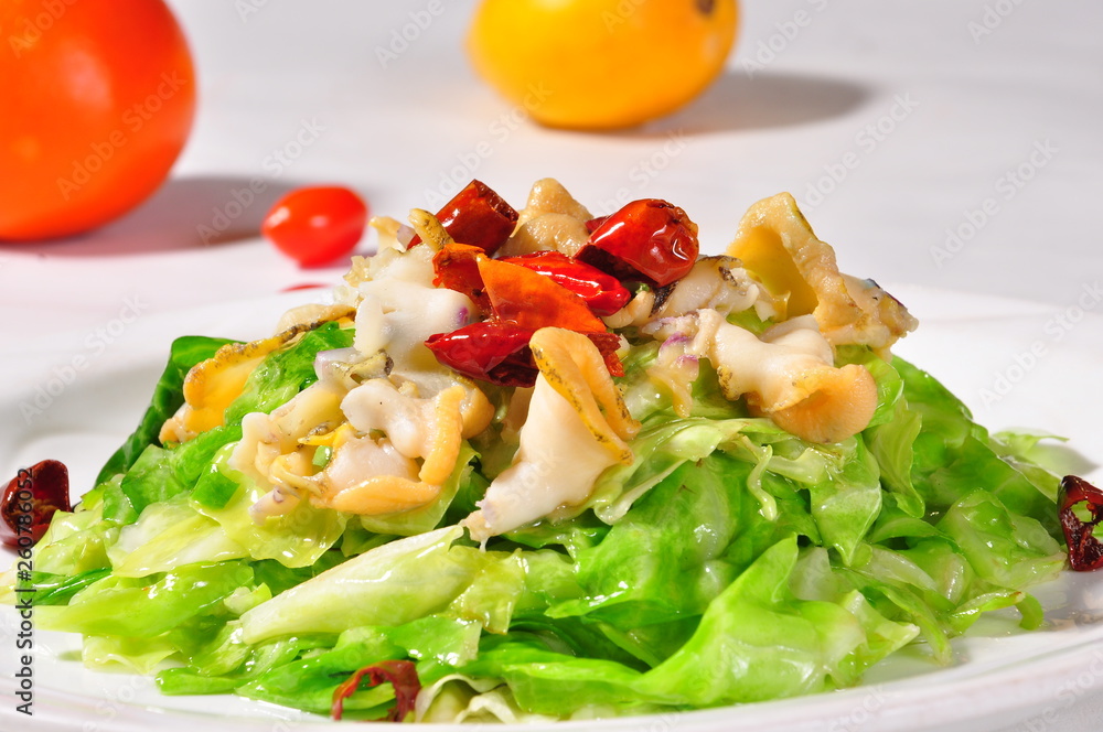 fresh salad with tomatoes and cheese