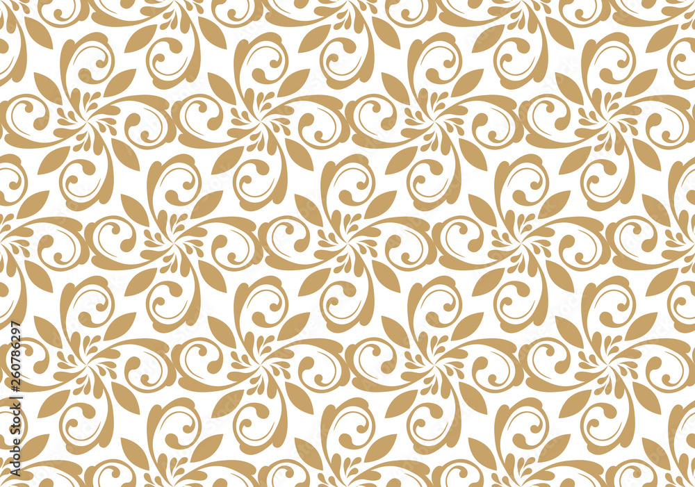 Fototapeta premium Beautiful damask pattern. Royal pattern with floral ornament. Seamless wallpaper with a damask pattern. 