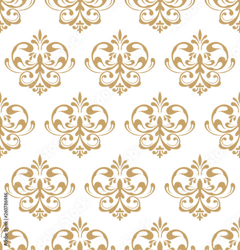 Beautiful damask pattern. Royal pattern with floral ornament. Seamless wallpaper with a damask pattern. 