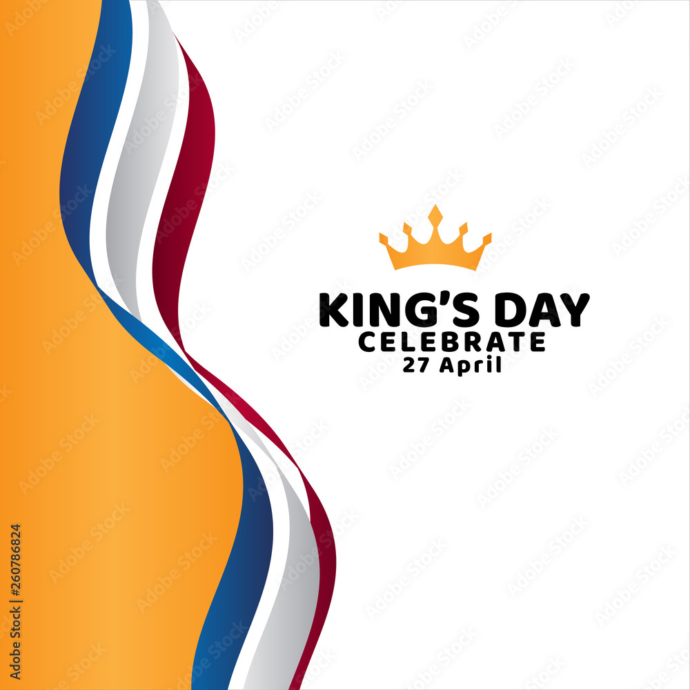 Obraz premium King's Day Celebrate Vector Template Design Illustration