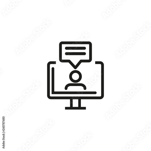 Web lesson line icon