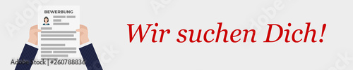 Wir suchen Dich - Bewerbung Flat Design
