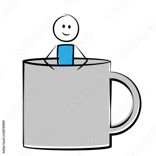 Mann in Tasse