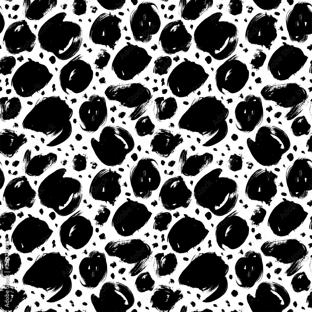 Round paint smears hand drawn seamless pattern. Vector abstract paint ink, brush texture. Round paint smears hand drawn seamless pattern. Vector abstract paint ink, brush texture.