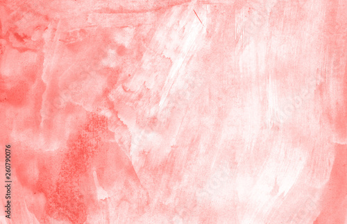 Abstract watercolor background hand-drawn on paper. Volumetric smoke elements. Red color. For design, web, card, text, decoration, surfaces.