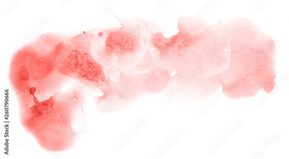 Abstract watercolor background hand-drawn on paper. Volumetric smoke elements. Red color. For design, web, card, text, decoration, surfaces. Abstract watercolor background hand-drawn on paper. Volumetric smoke elements. Red color. For design, web, card, text, decoration, surfaces.