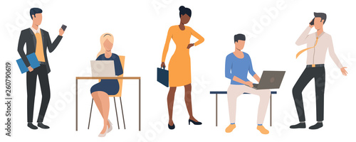 Set of office managers