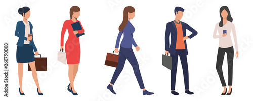 Set of young successful business executives