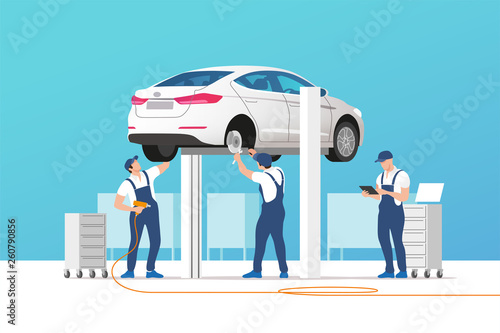 Car service and repair. Vector illustration.